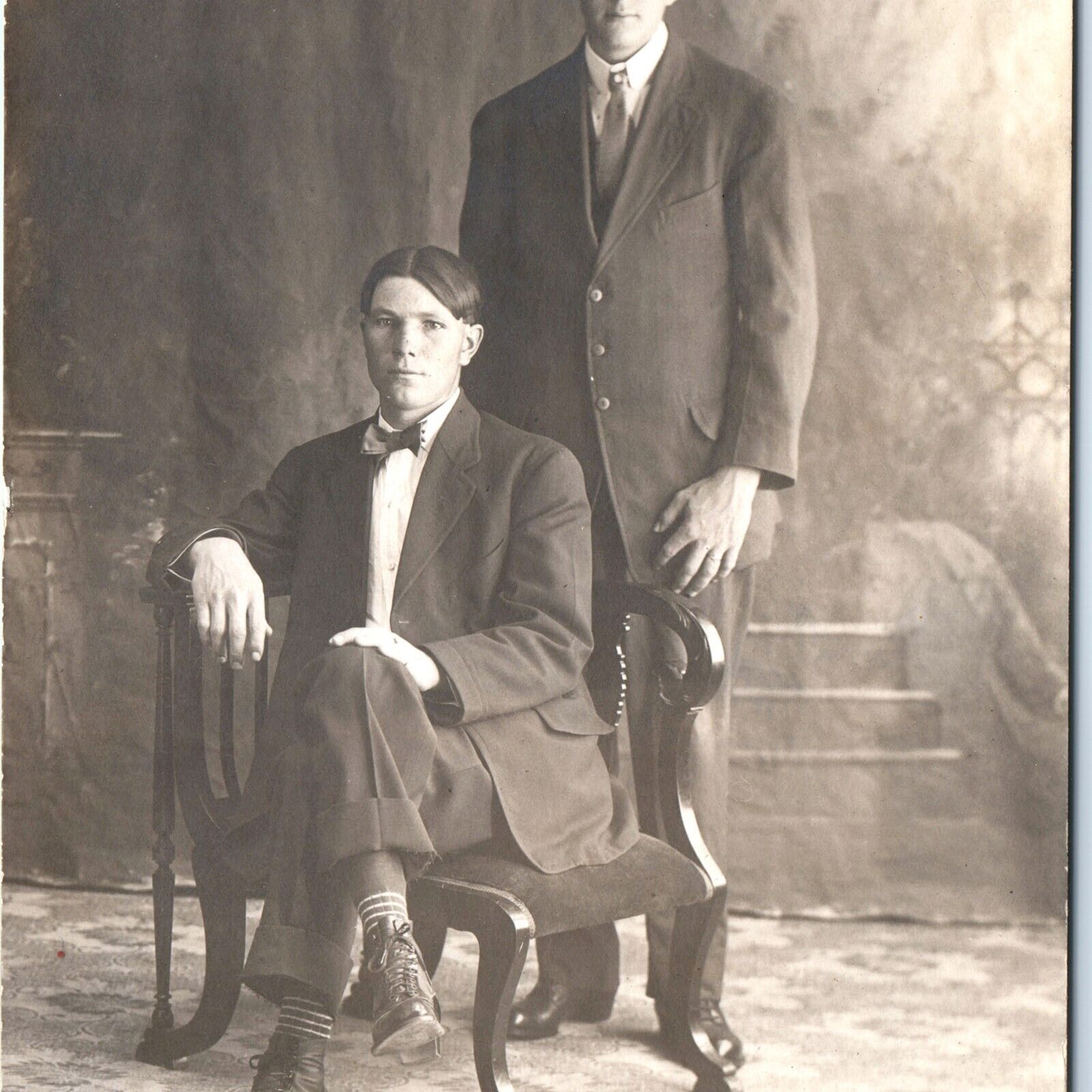 ID'd c1910s Handsome Young Men Friends RPPC Real Photo Carpenter & Hardwick A142
