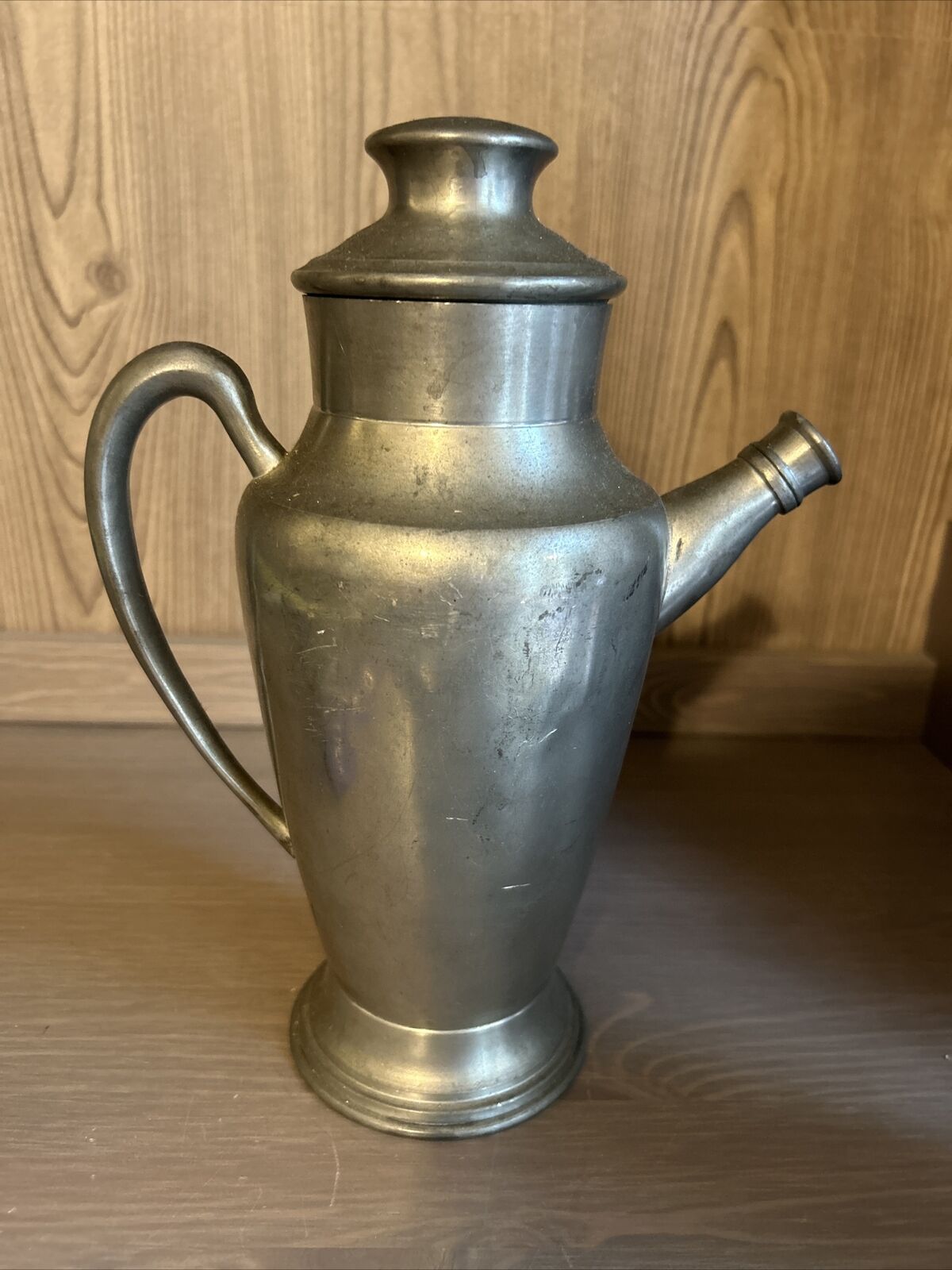 Pewter Spouted Coffee Pot Genuine Old English VINTAGE