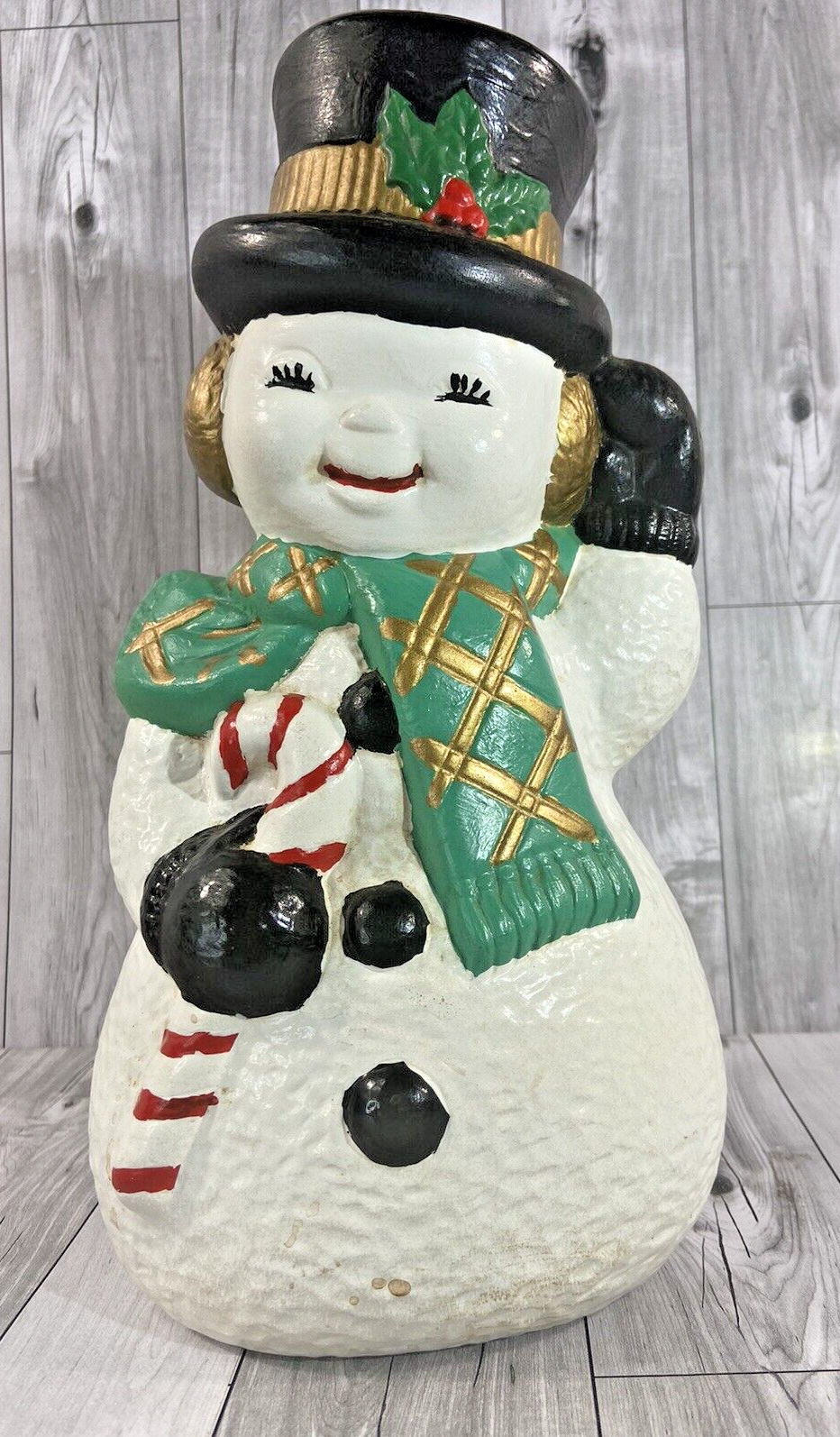 Vintage MCM Ceramic Snowman Dimpled 12\