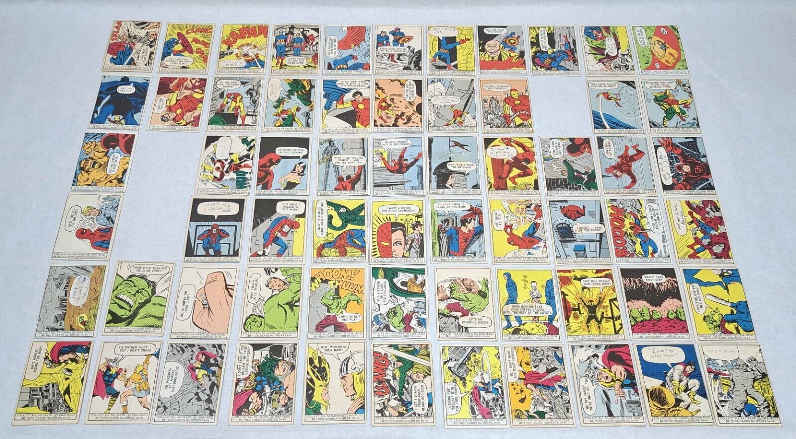 1966 Donruss Marvel Super Heroes Near Complete Set 63/66 ( w/ Spider-Man #34)
