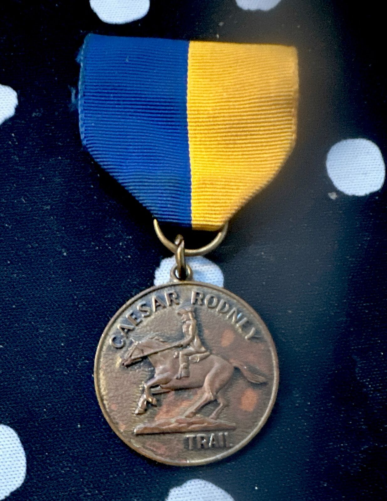 Rare Caesar Rodney Delaware Del-Mar-Va Council Trail medal BSA Boy Scouts 1970s
