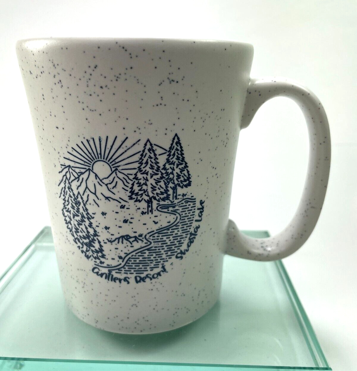 Antlers Resort Shasta Lake California Coffee Mug 16 oz Speckle Souvenir Cup C88