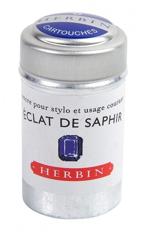 J. Herbin Fountain Pen Ink Cartridge-Eclat de Saphir Sapphire Blue 6 Cartridges