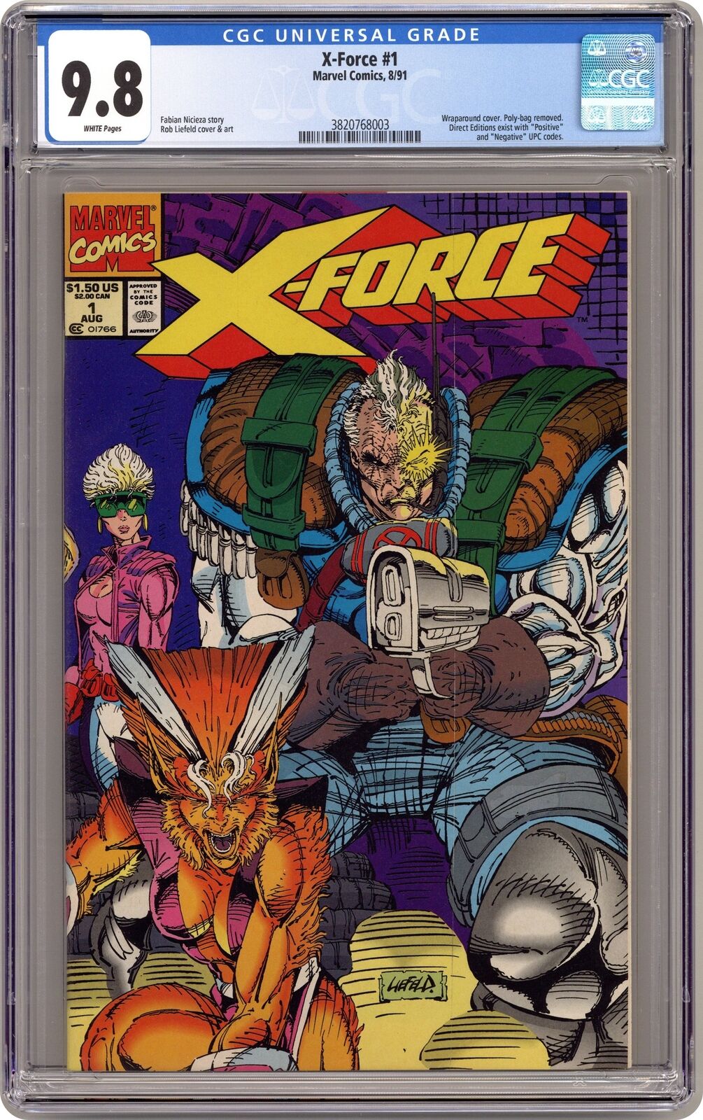 X-Force 1U Unbagged No Card CGC 9.8 1991 3820768003