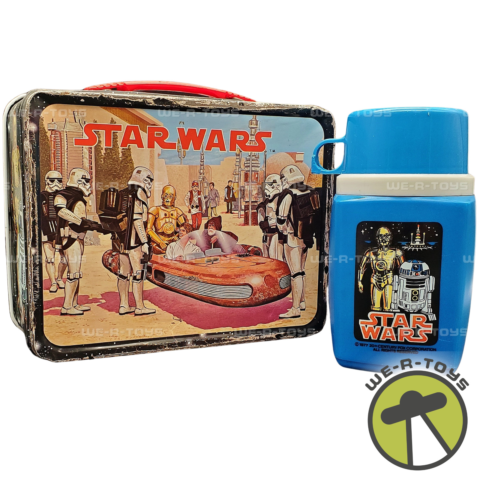 Star Wars Metal Lunchbox Mos Eisley with Original Thermos 1977 Vintage USED