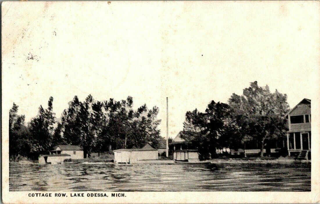 1920'S. COTTAGE ROW, LAKE ODESSA, MICHIGAN. POSTCARD. PL6