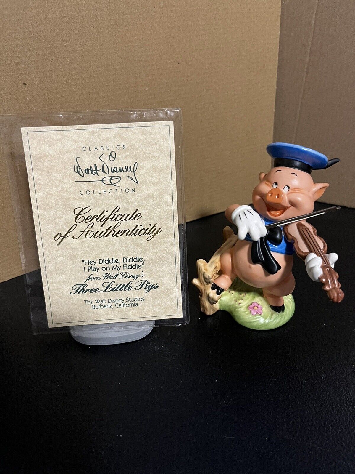 WDCC Disney Classics Collection Fiddler Pig Hey Diddle Diddle 60th Annivers COA