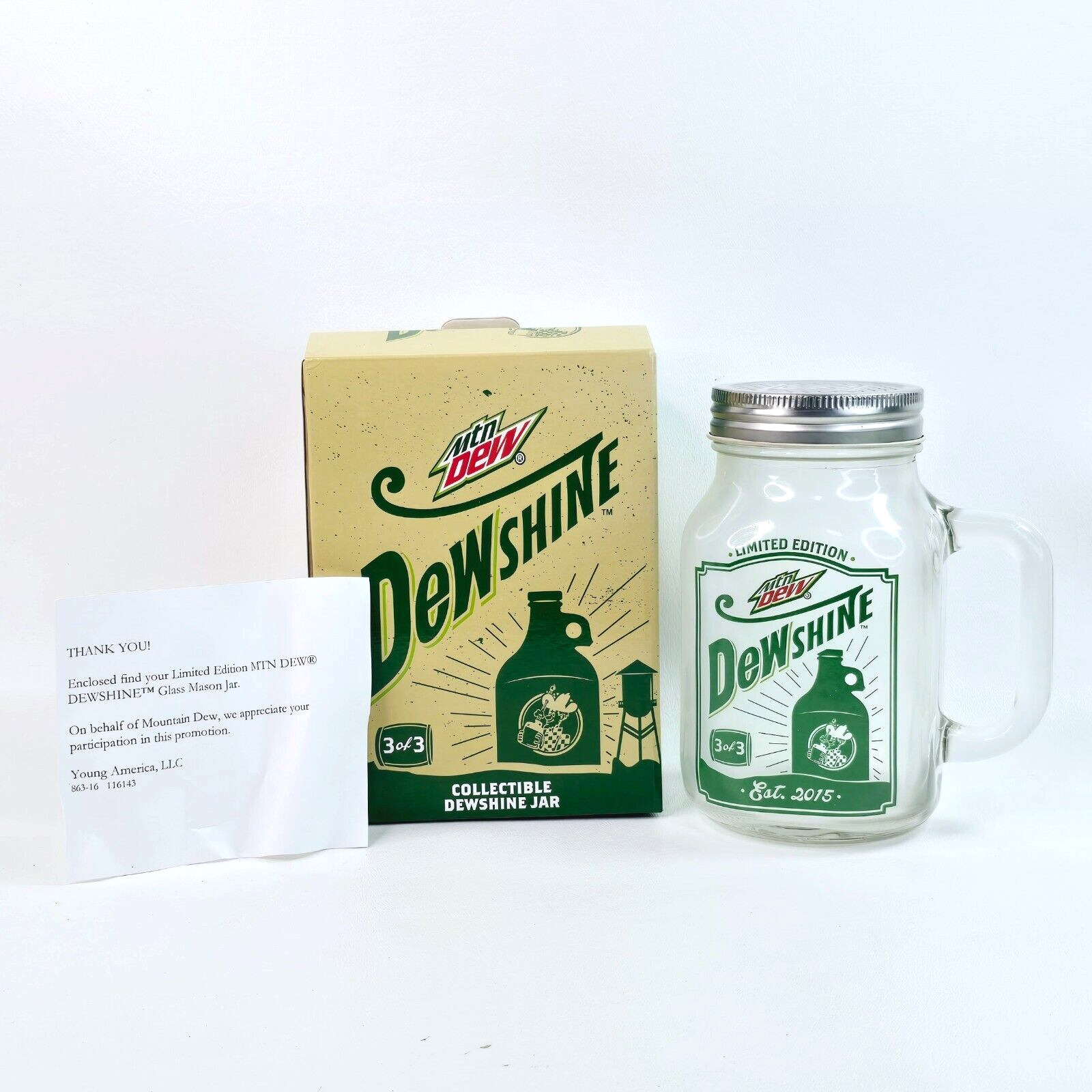 2015 Mountain Dew Limited Edition Series Dewshine Jar 3 of 3 K Exclusive - NIB