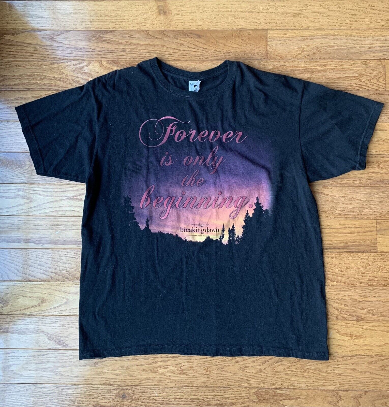 Vintage Twilight Saga Breaking Dawn Forever Is The Only Beginning Blk Shirt XL