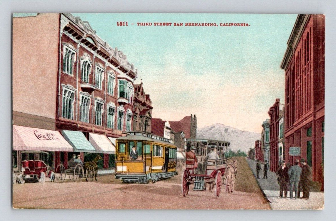1909. SAN BERNARDINO, CALIF. THIRD STREET. POSTCARD ST3