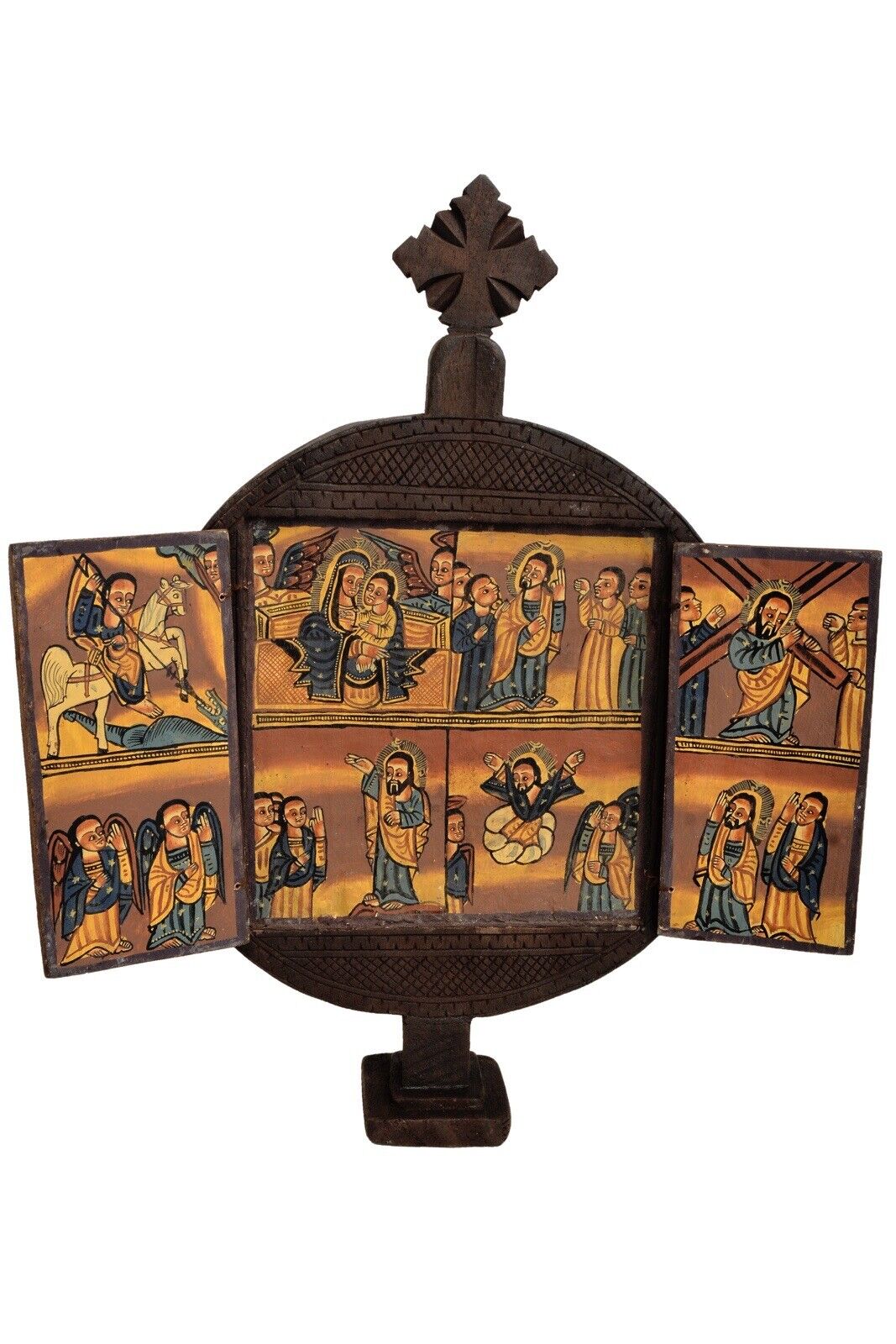 Ethiopia Christian Wooden Icon. Prayer icon, Ethiopian Art, Religious Paintings