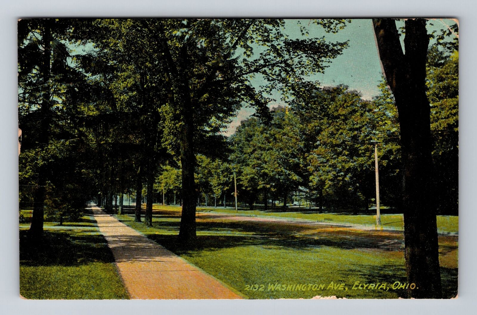 Elyria OH-Ohio, Washington Avenue, Antique, Vintage c1910 Postcard