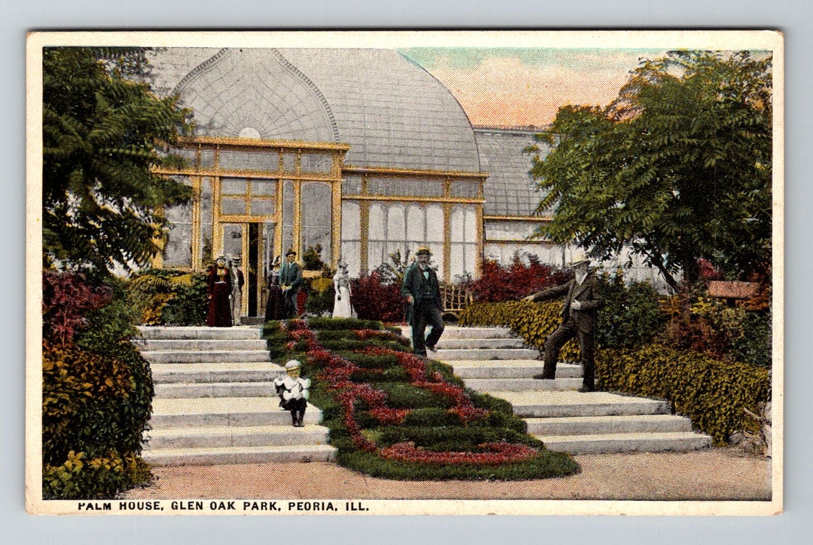 Peoria, IL-Illinois, Palm House Glen Oak Park  Antique Souvenir Vintage Postcard