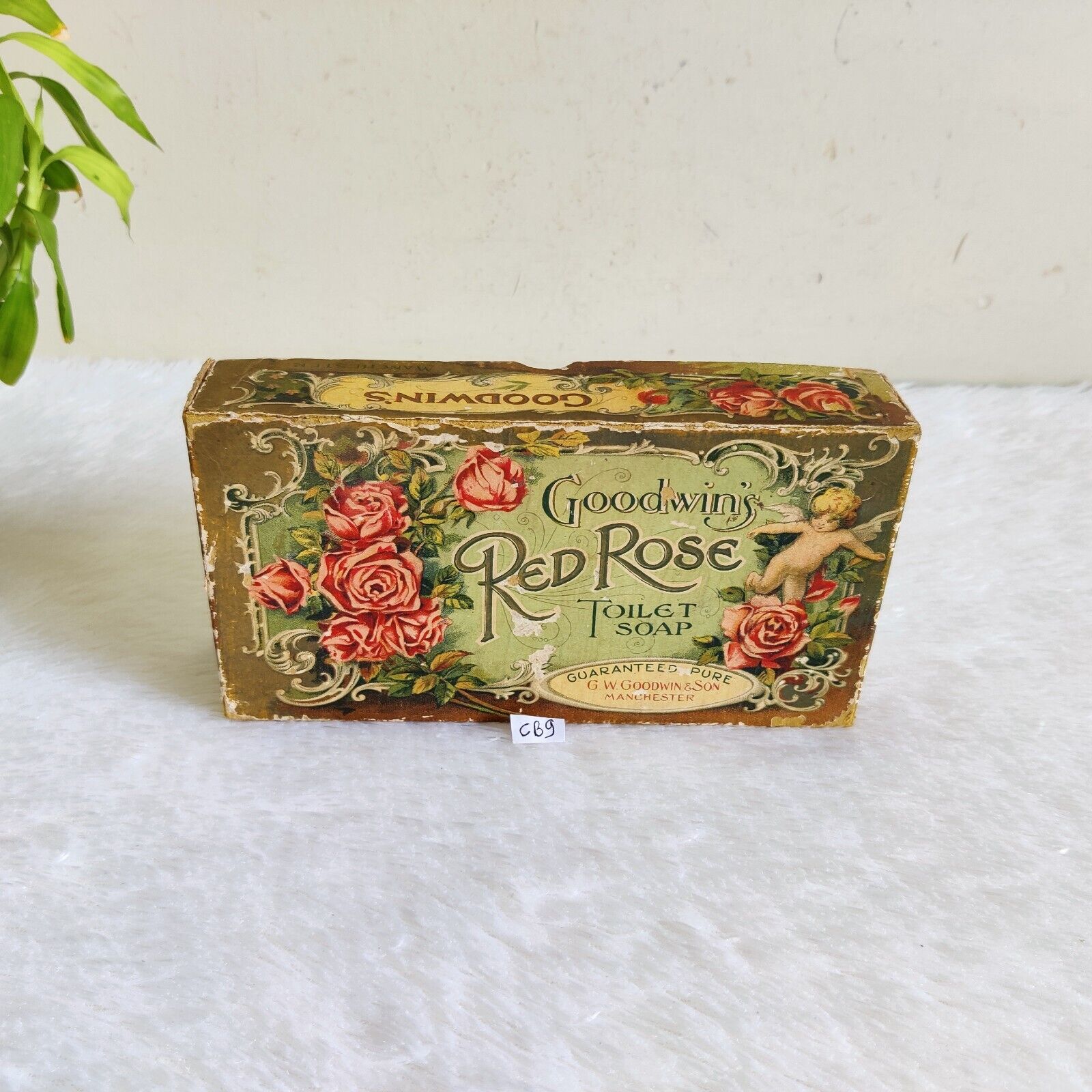 Vintage Goodwin's Red Rose Toilet Soap Advertising Cardboard Box England CB9