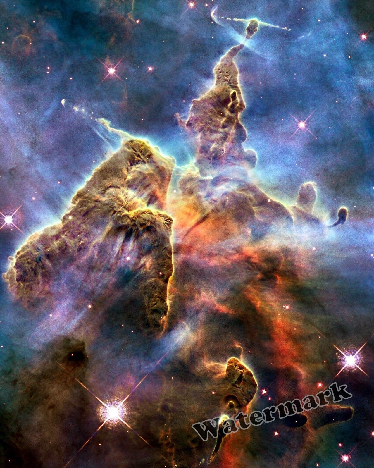 Photograph NASA Hubble Carina Neb Constellation  Year 2010  8x10