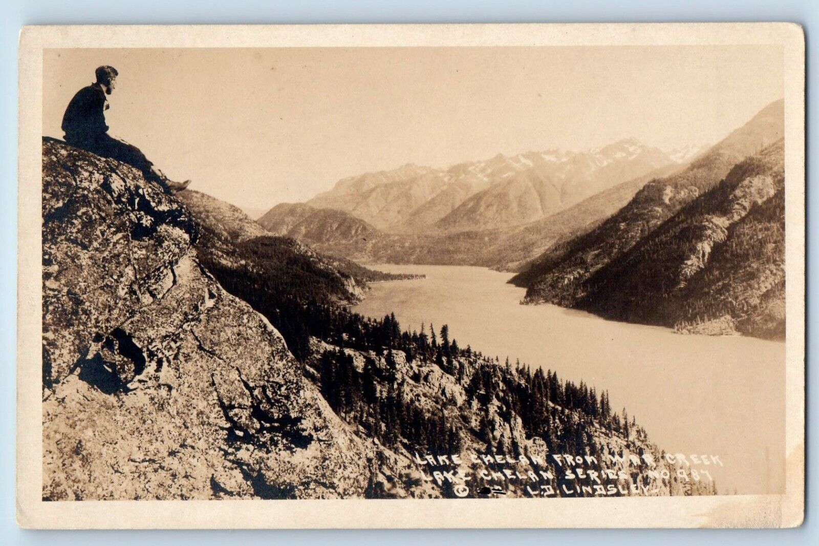 Lake Chelan Washington WA Postcard RPPC Photo From War Creek Lindsley c1910's