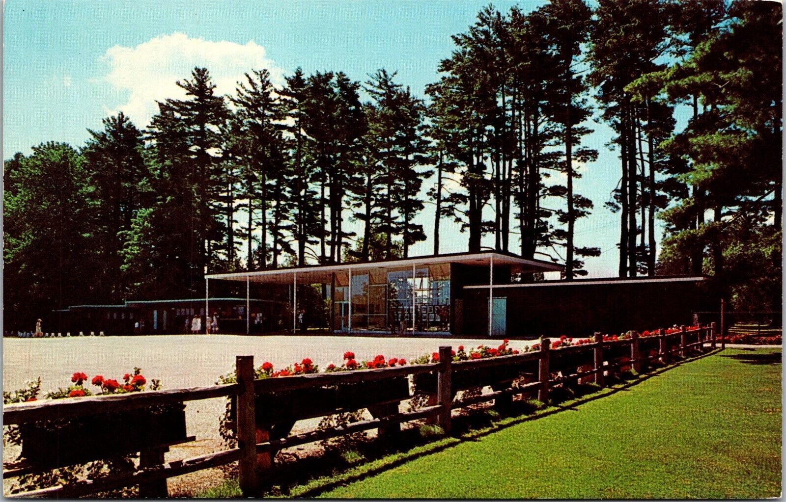 Vtg Lenox Massachusetts MA Main Entrance Tanglewood in the Berkshires Postcard