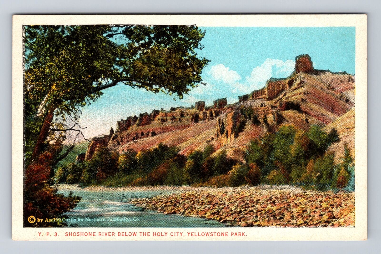 Yellowstone National Park-Shoshone River Below Holy City, Vintage Postcard