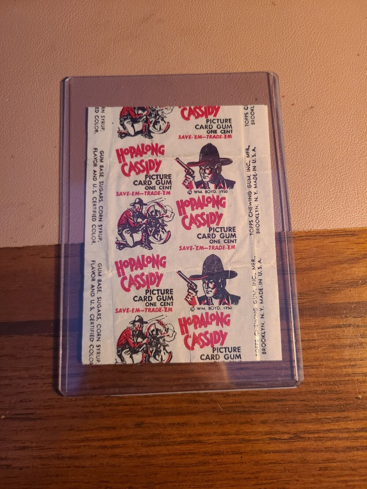 1950 Topps Hopalong Cassidy Empty Wax Wrapper Excellent condition