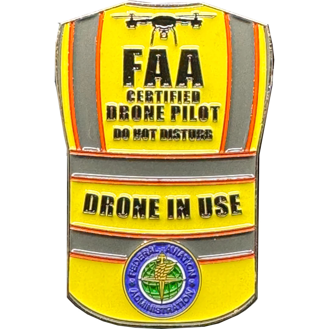 GL8-008 UAS FAA Commercial Drone Pilot Vest Pin Wings alternative DRONE IN USE l