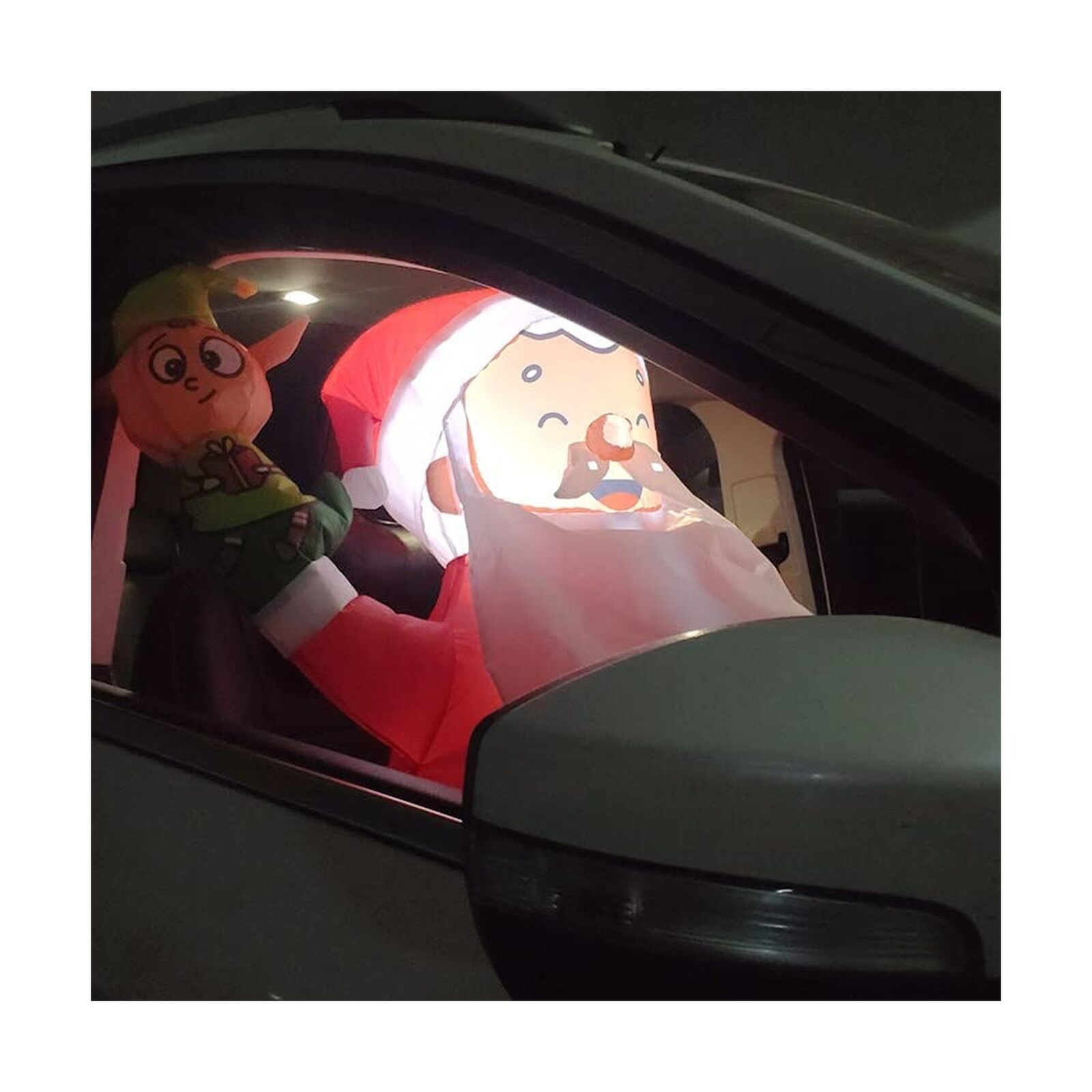 monsoon [CAR Santa] with Elf Inflatable Car Buddy Decoration Christmas Holida...