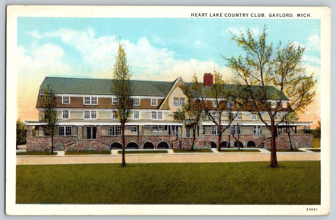 1920\'s Postcard~ Heart Lake Country Club~ Gaylord, Michigan~ MI
