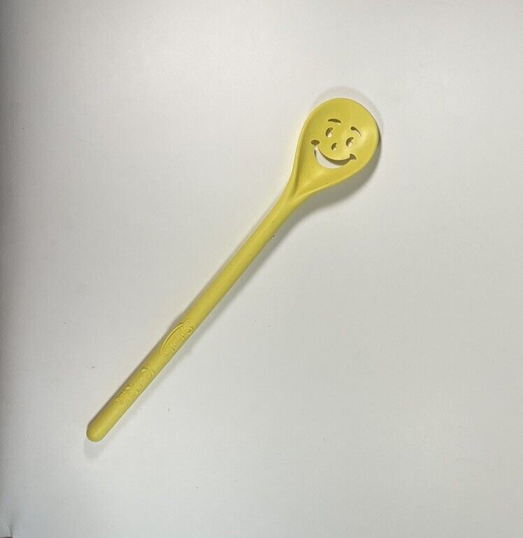 Vintage Kool-Aid Smiling Face Splenda Yellow Plastic Mixing Spoon