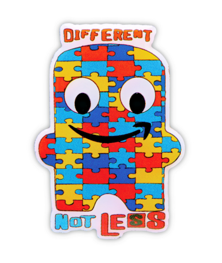 AUTISM *DIFFERENT NOT LESS*  AMAZON EMPLOYEE PECCY PIN 