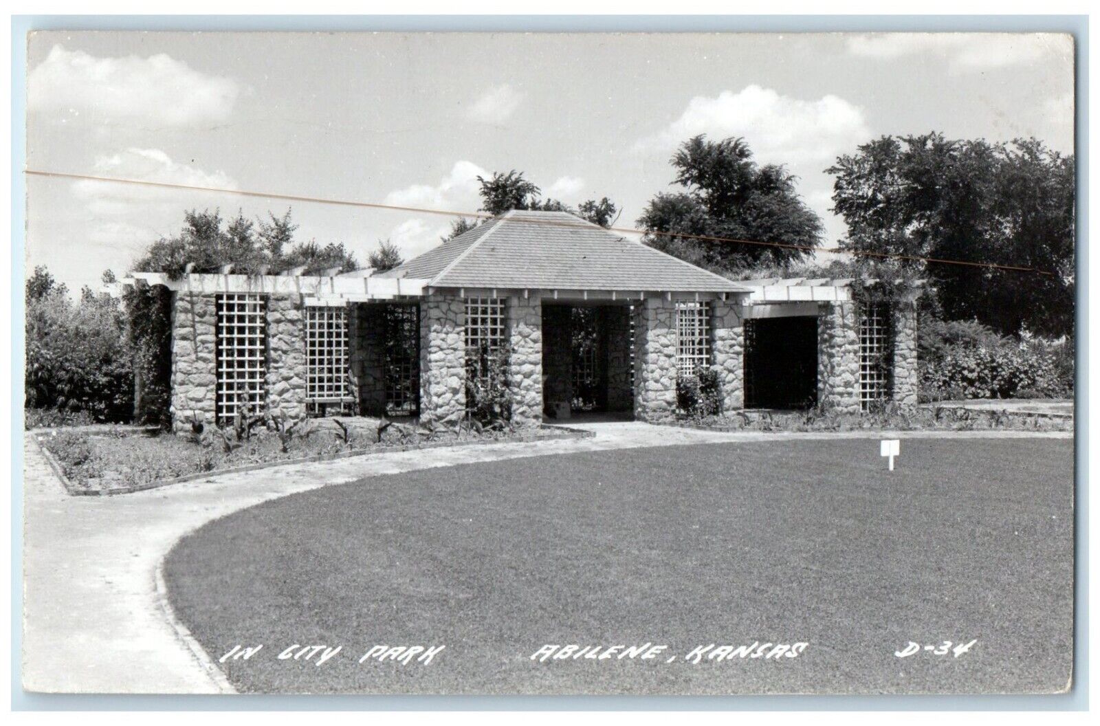 1946 View In City Park Abilene Kansas KS RPPC Photo Posted Vintage Postcard