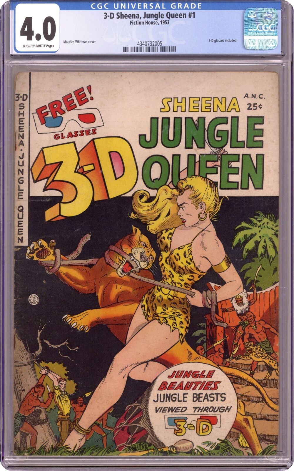 3-D Sheena, Jungle Queen #1 CGC 4.0 1953 4340732005
