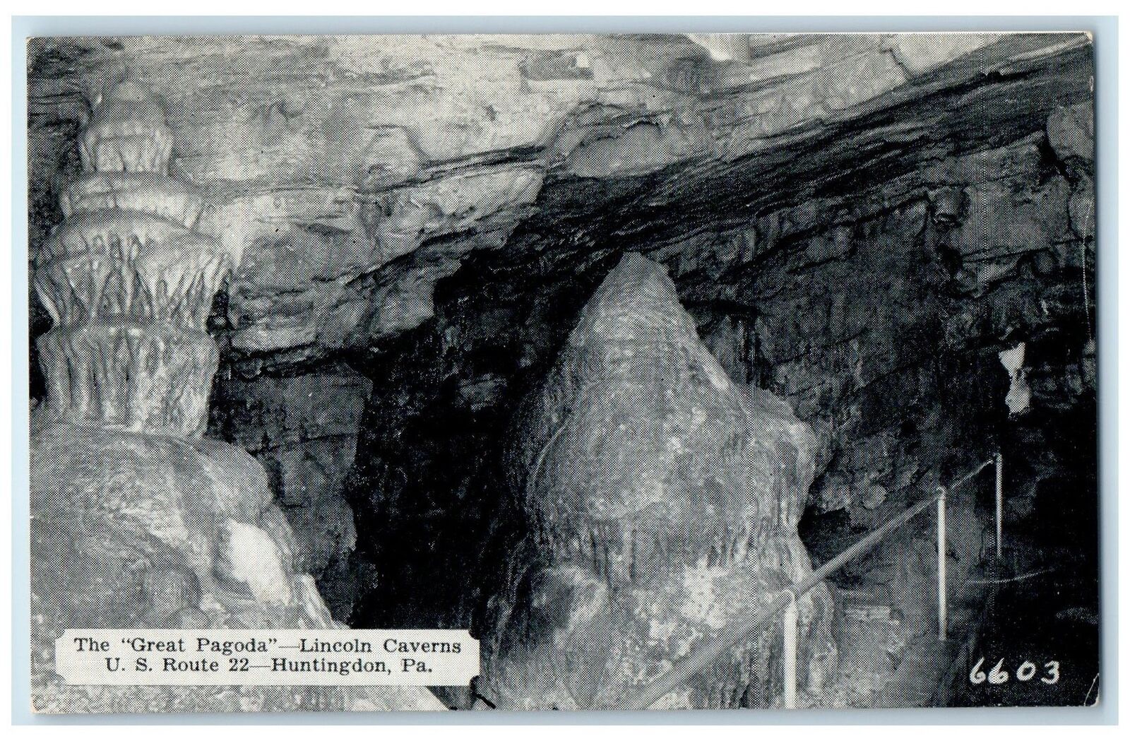 c1940s The Great Pagoda Lincoln Caverns View Huntington Pennsylvania PA Postcard