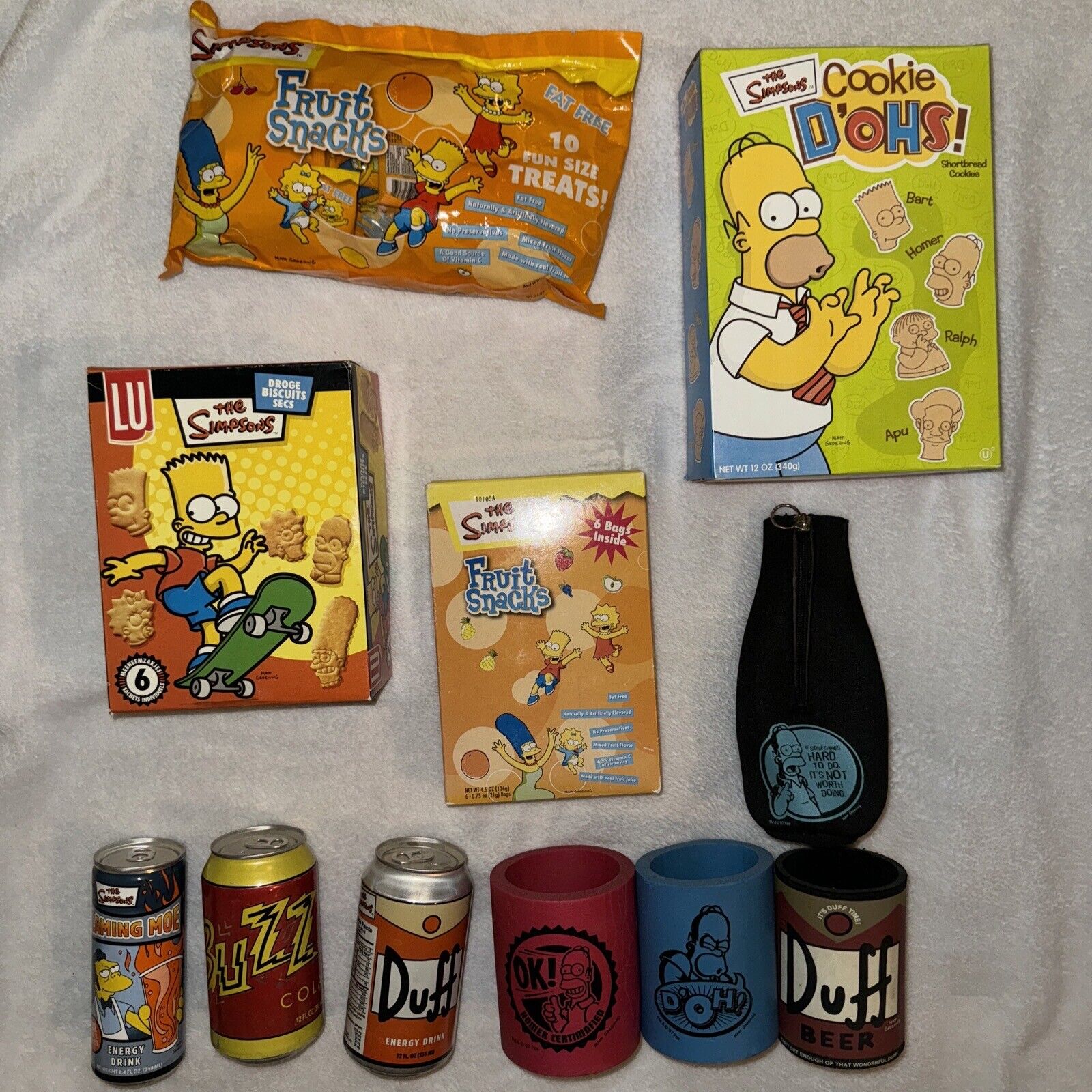 Sealed non-edible The Simpsons Food Collectibles Lot W Cans And Koozes