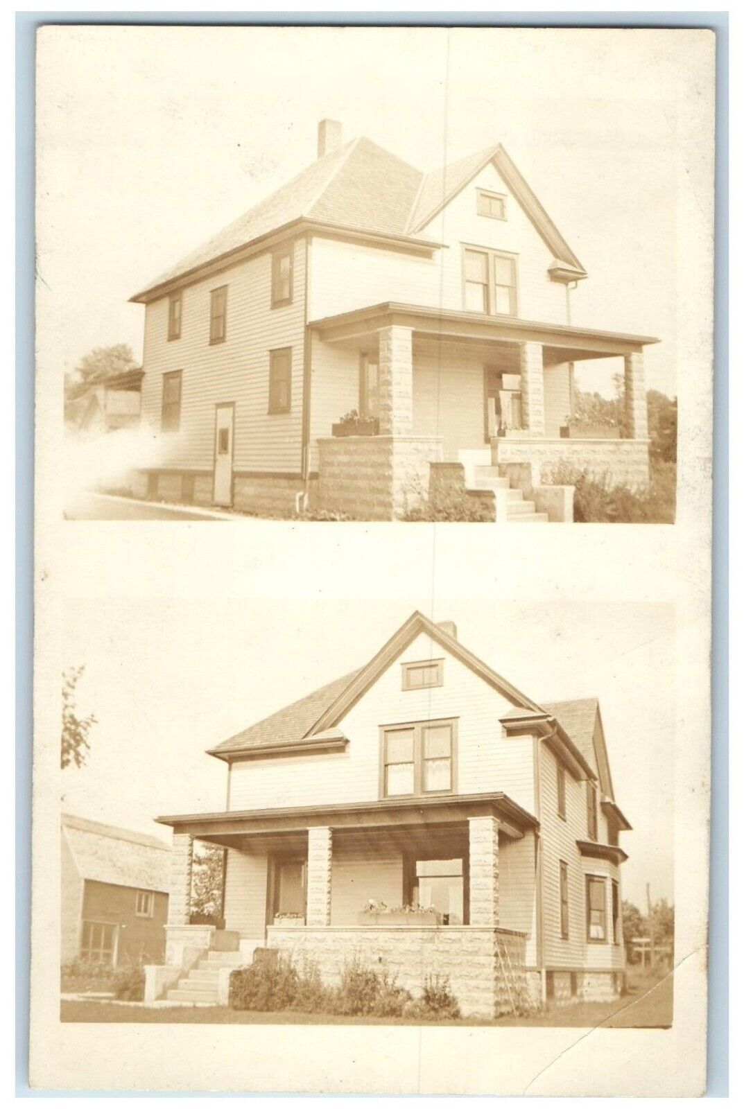 c1910's Lewis Wallace Detroit Michigan MI RPPC Photo Dual View Antique Postcard