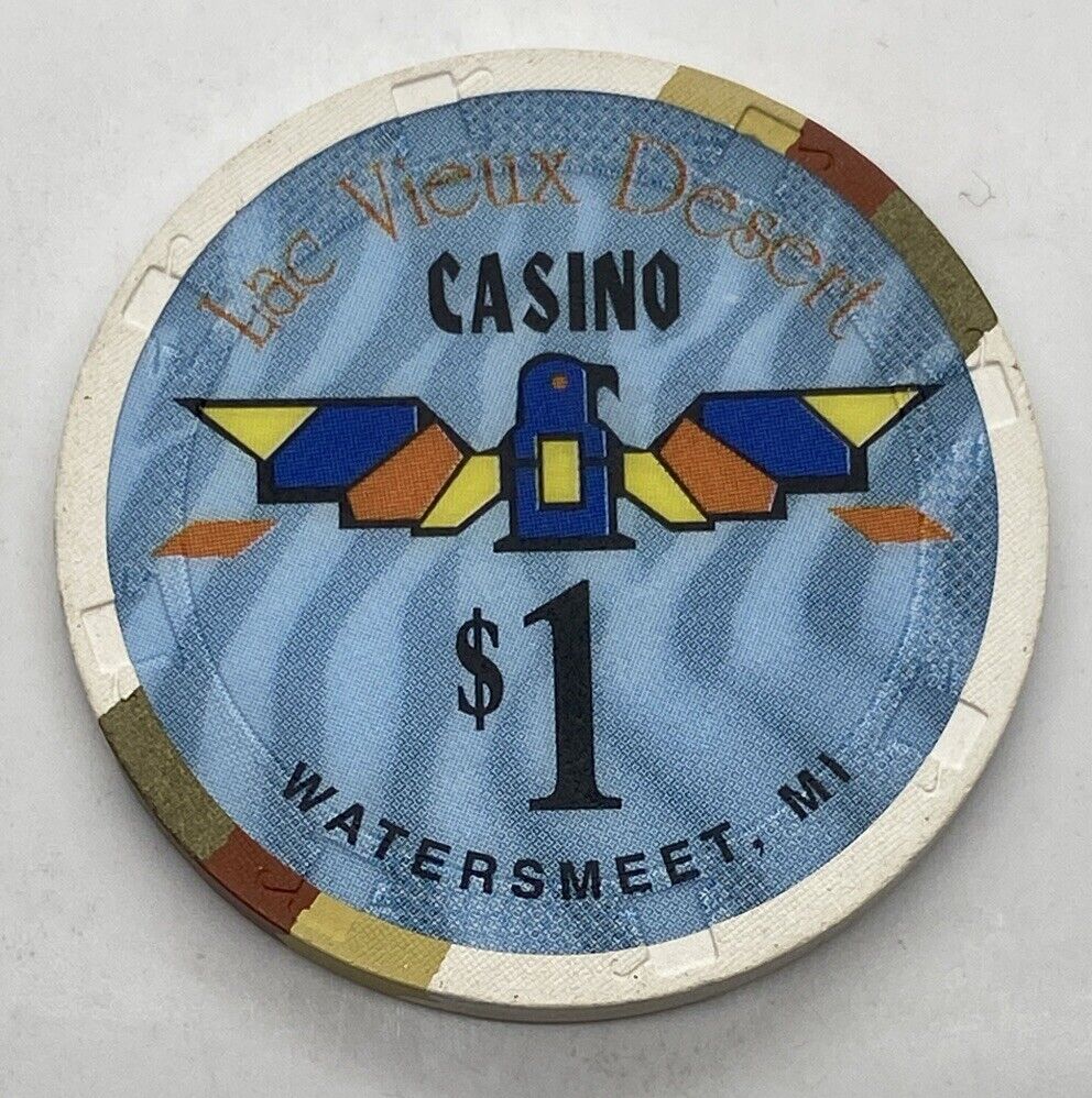 Lac Vieux Desert Casino $1 Chip Watersmeet MI Michigan H&C 2005