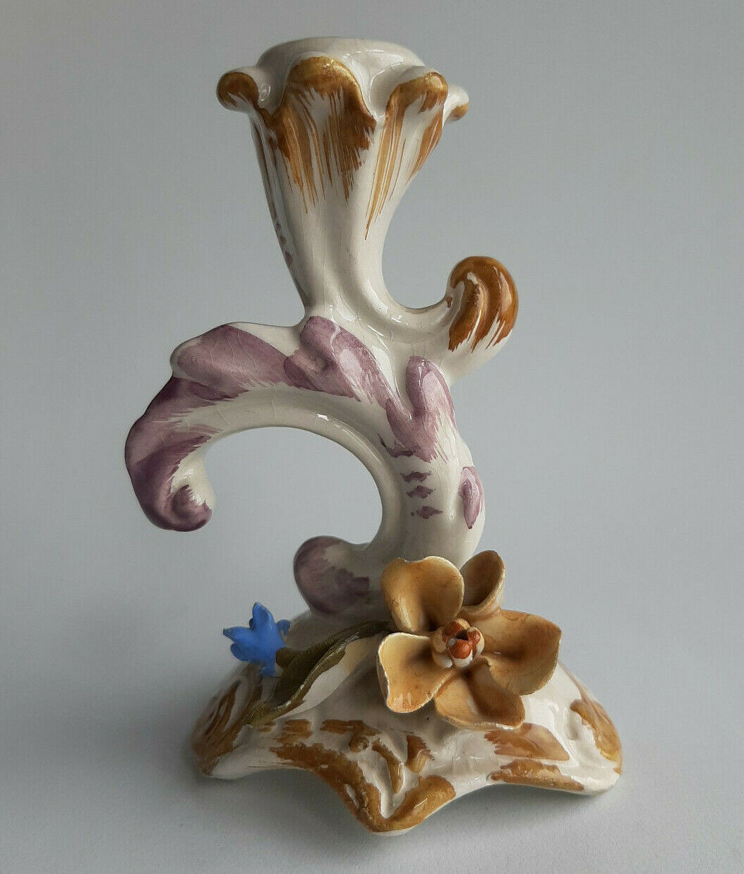 Bassano Italy Vintage Porcelain Candlestick.