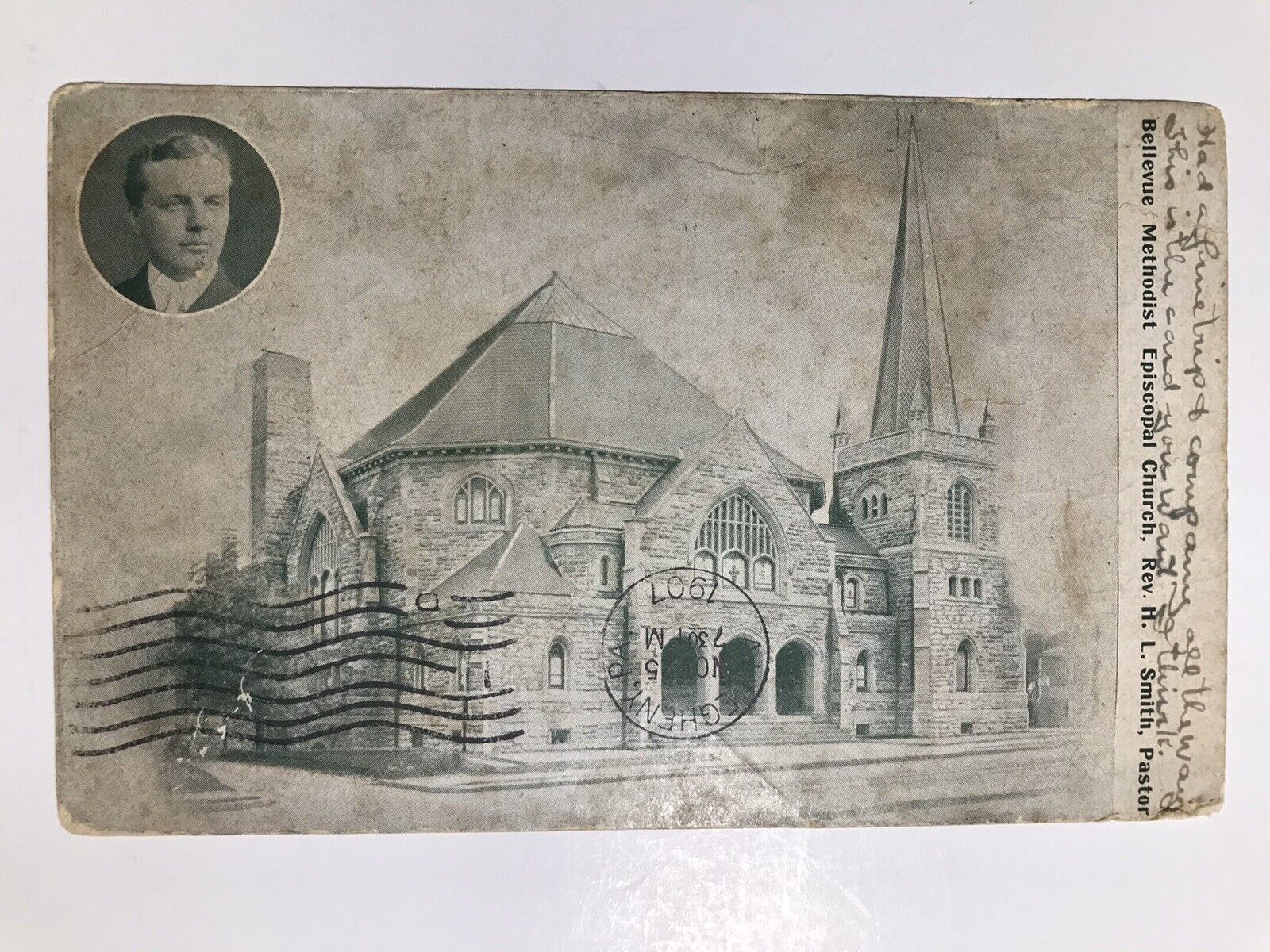 Vintage 1907 Bellevue Methodist Episcopal Church Undivided Back Postcard