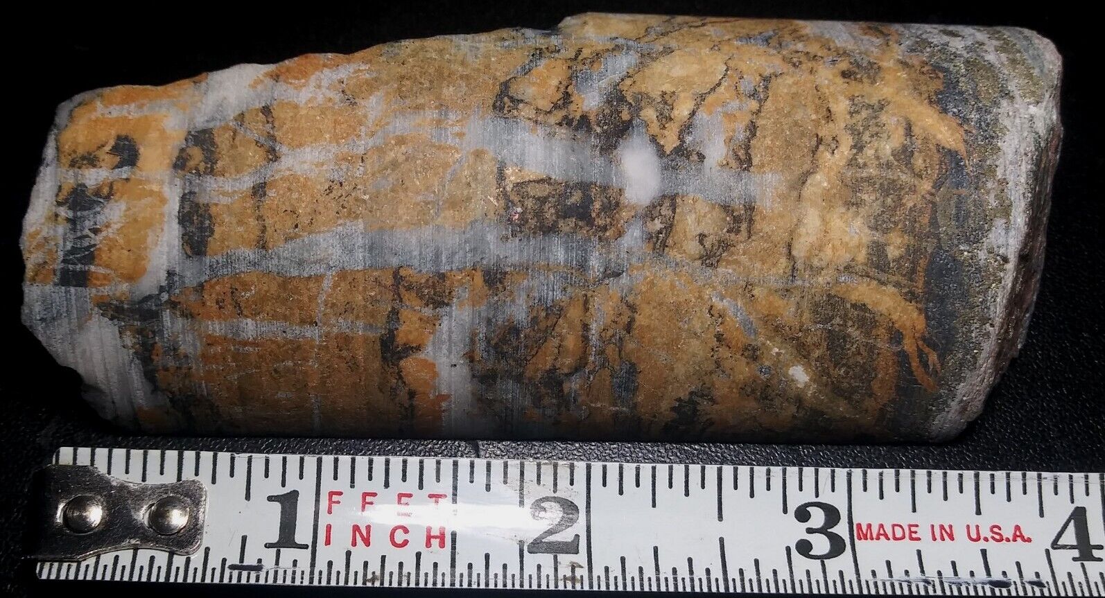 Geological Society Of California Mining  Drill Core Of Rich Quartz Visible Gold 