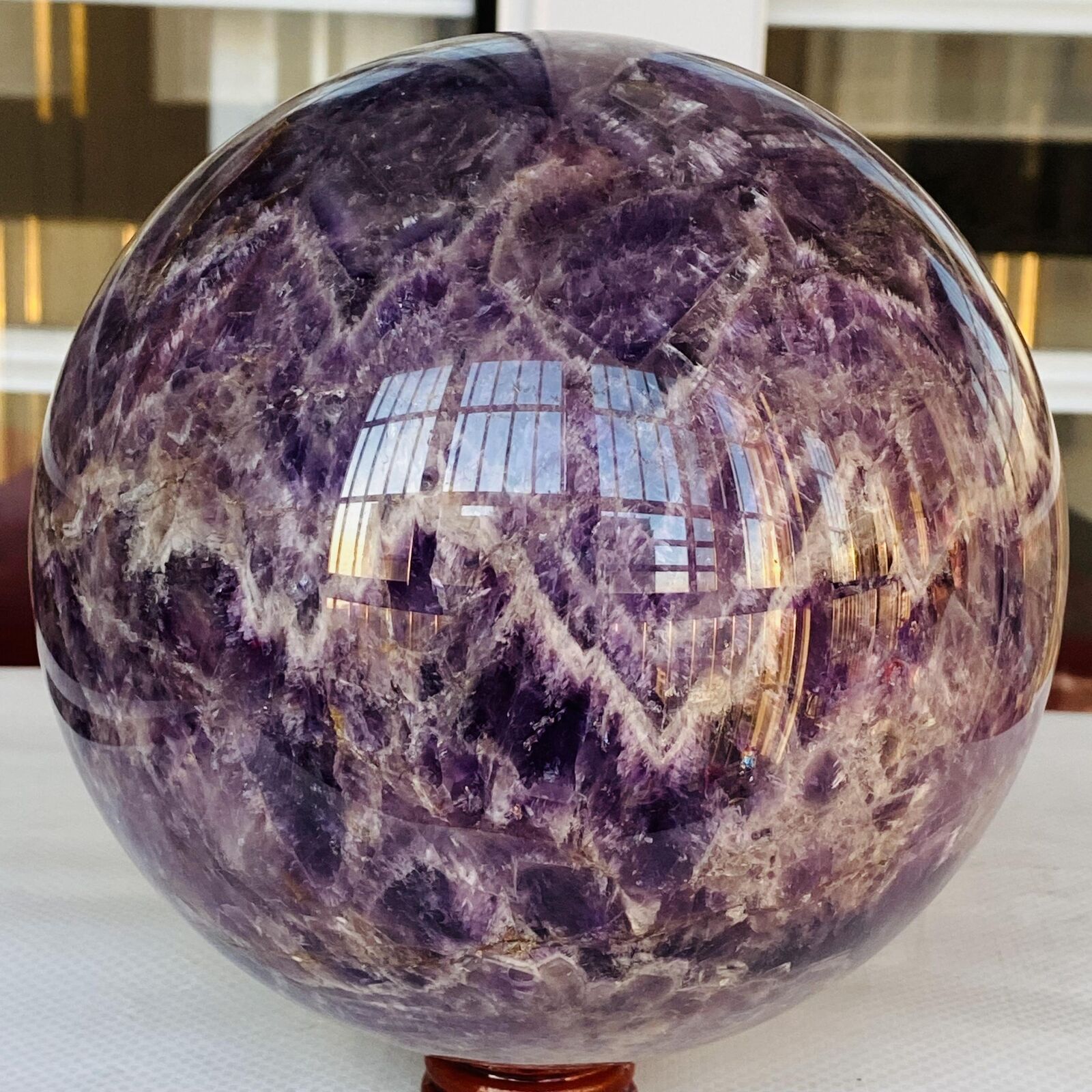 5500g Natural Dream Amethyst Quartz Crystal Sphere Ball Healing