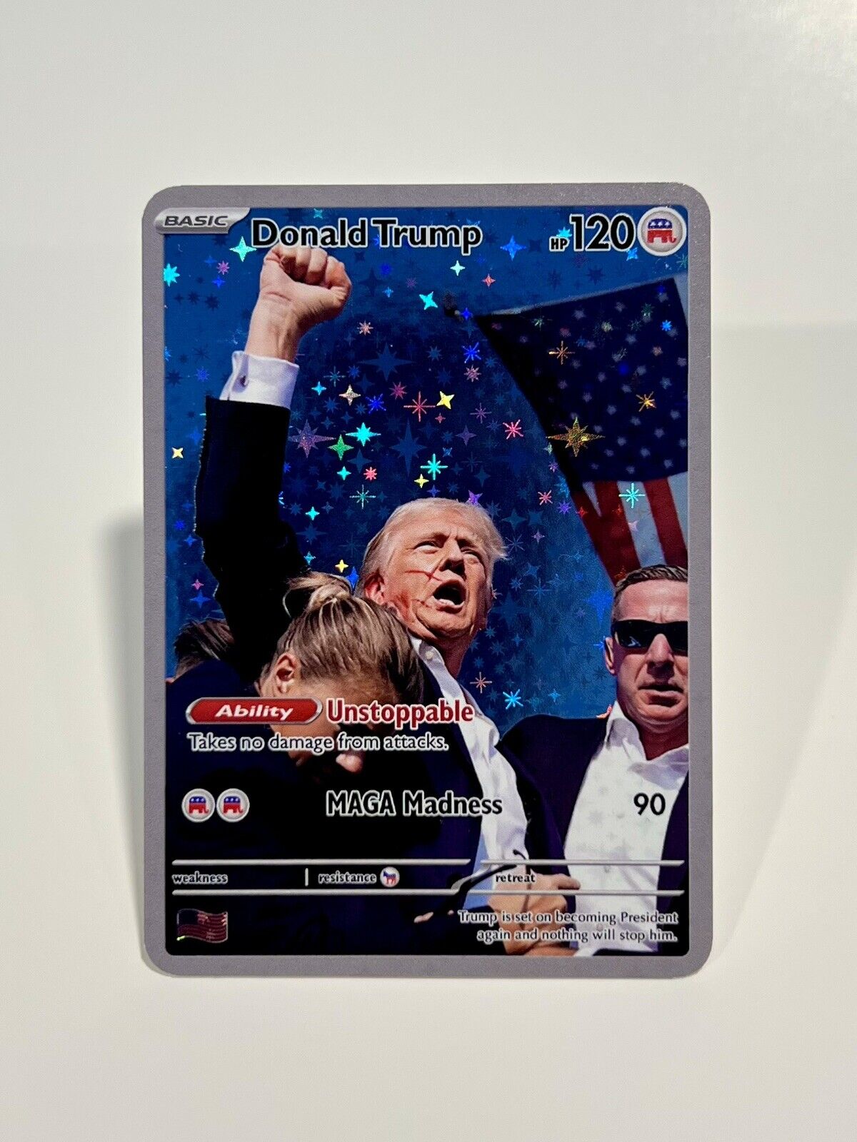 Donald Trump Trading Card - Holographic Stars