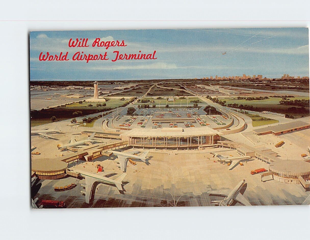 Postcard Will Rogers World Airport Terminal Oklahoma City Oklahoma USA
