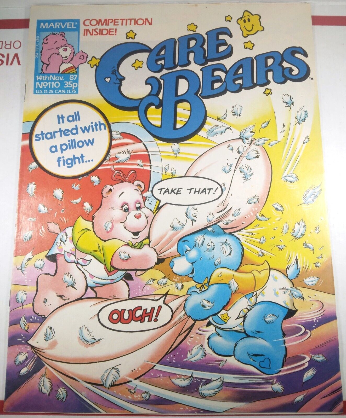 🌚🐻 CARE BEARS #110 MARVEL COMICS UK 1987 SCARCE LOW PRINT RUN ISSUE Fine- 5.5