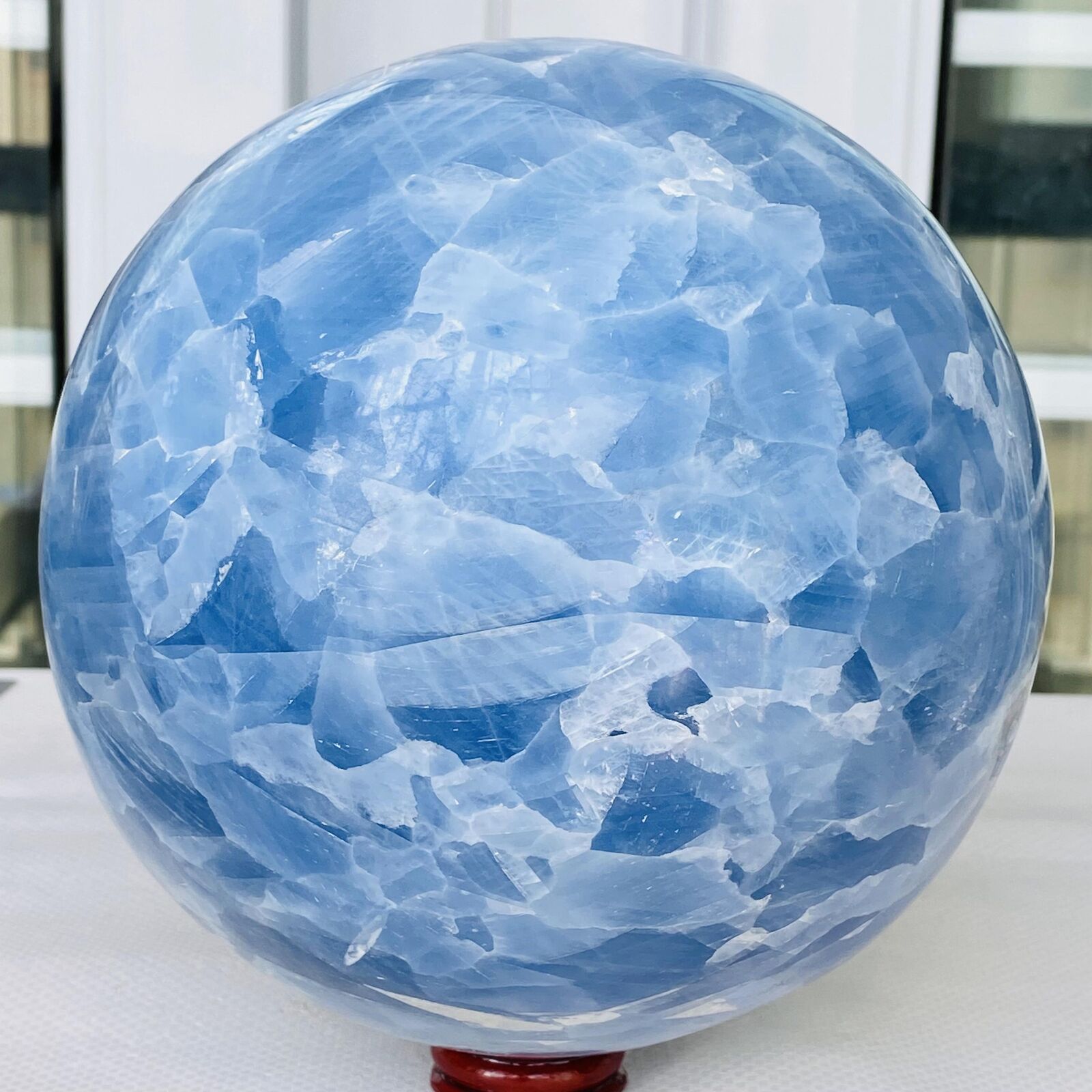 Natural Blue Celestite Crystal Sphere Ball Healing Madagascar 6820G