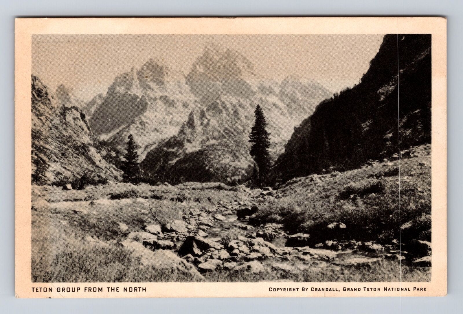 Grand Teton National Park, Teton Group From The North, Antique, Vintage Postcard