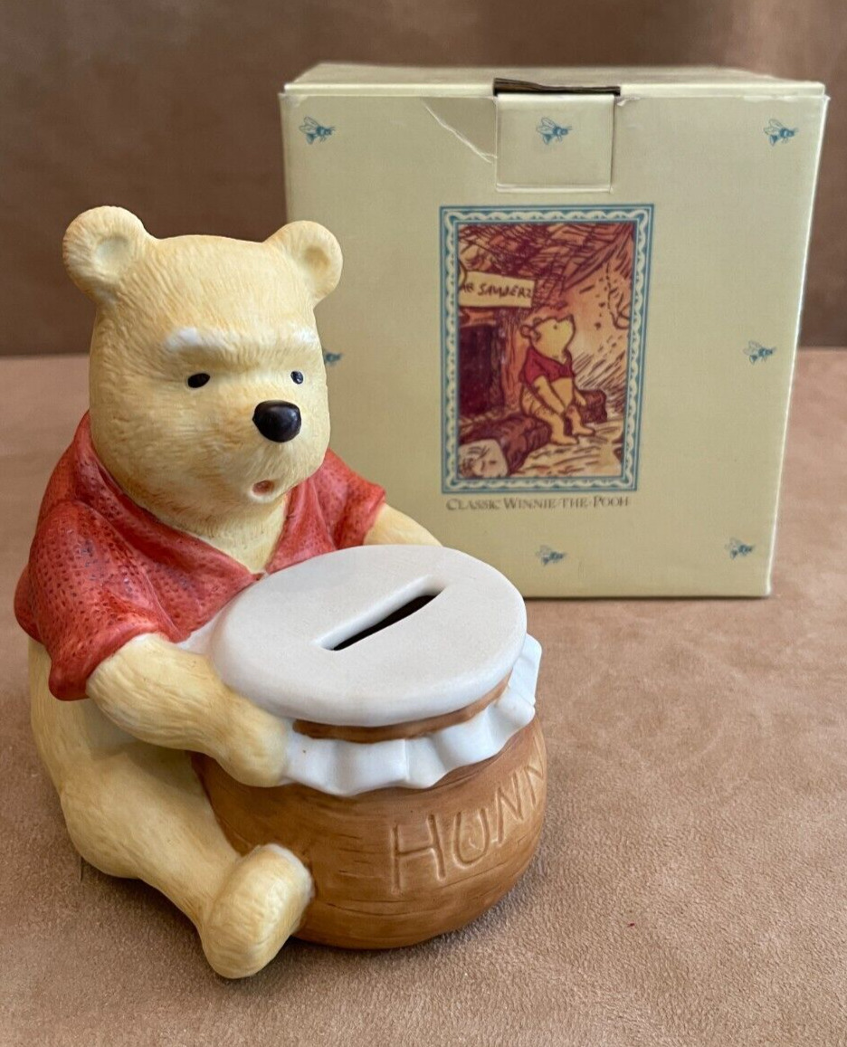 Winnie The Pooh Hunny Pot Coin Bank Willitts Galleries Walt Disney Co Vintage