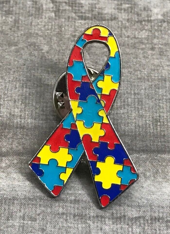 Autism Awareness Puzzle Ribbon Lapel Hat Shirt Backpack Bag Pin