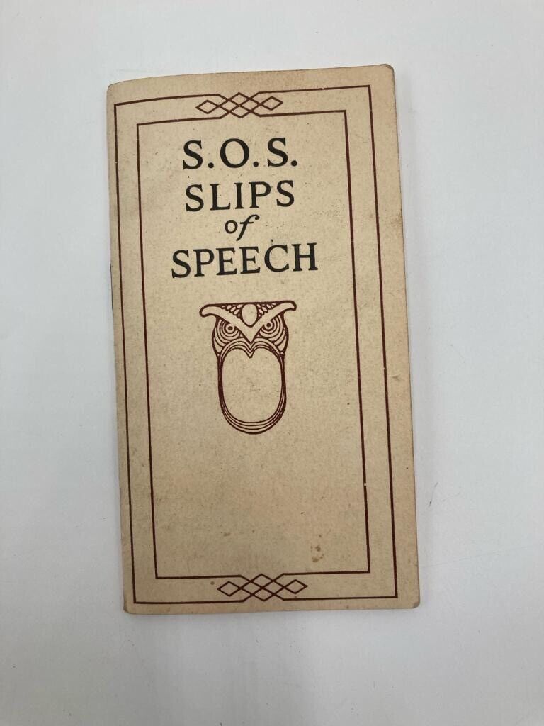 SOS Slips of Speech Proper Use of Language Words Booklet Primer English