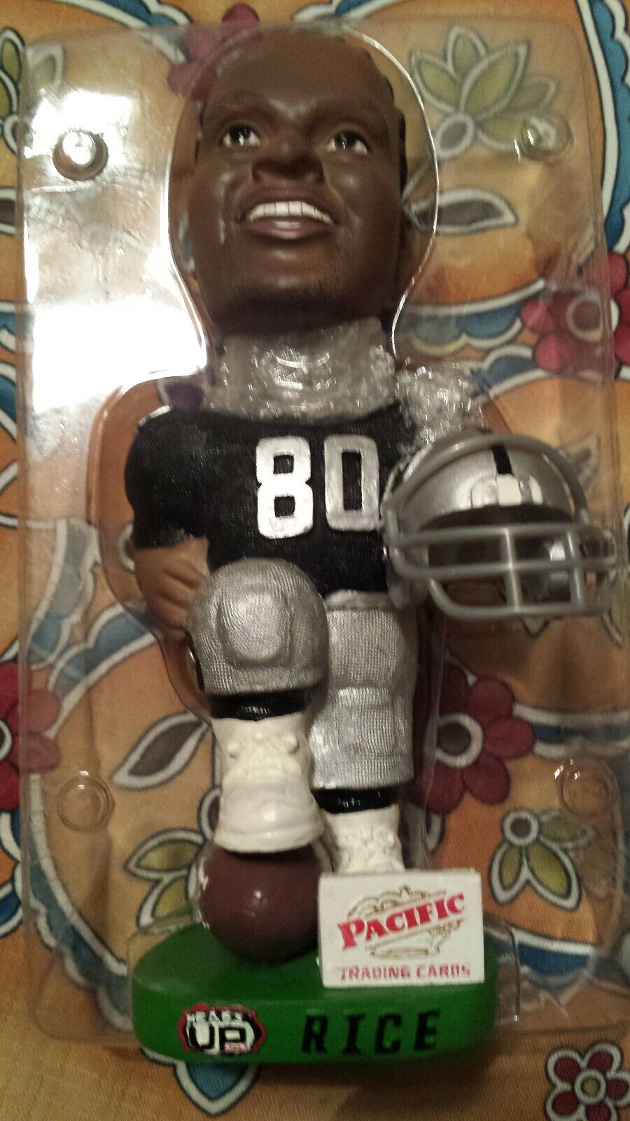 2002 Pacific heads up Jerry Rice bobblehead Oakland Raiders 1000 made new in box