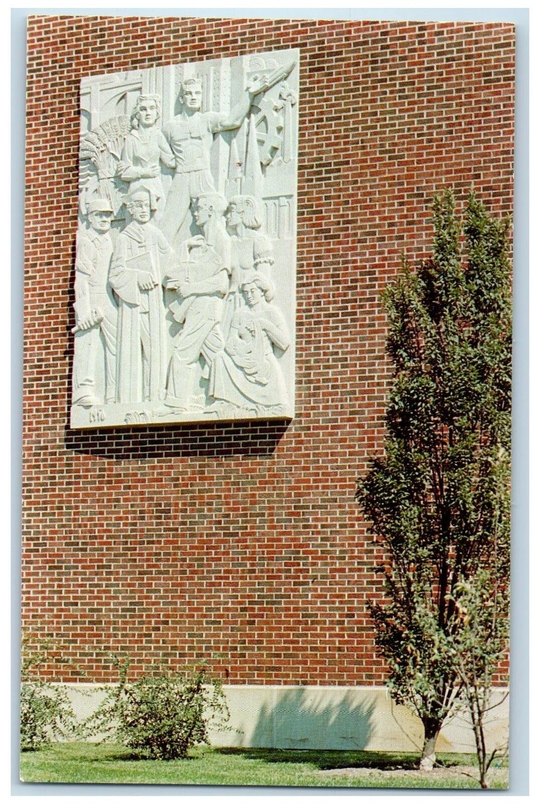 c1960's Memorial Center Mural Lafayette Indiana IN Unposted Vintage Postcard