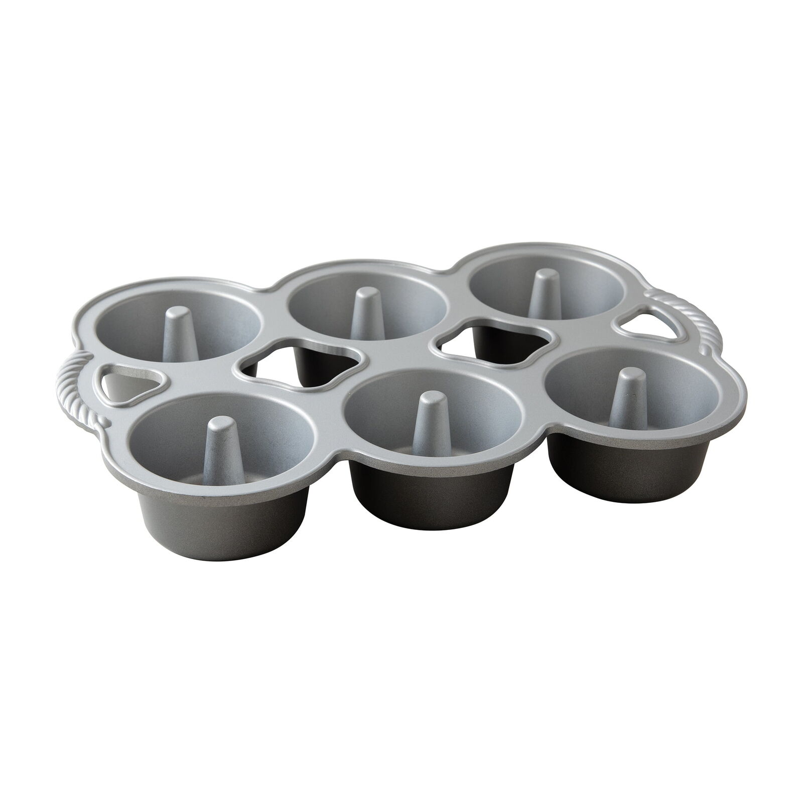 Mini Angel Food Cakes 6 Cavity Nonstick Cast Aluminum Gray 14.3\