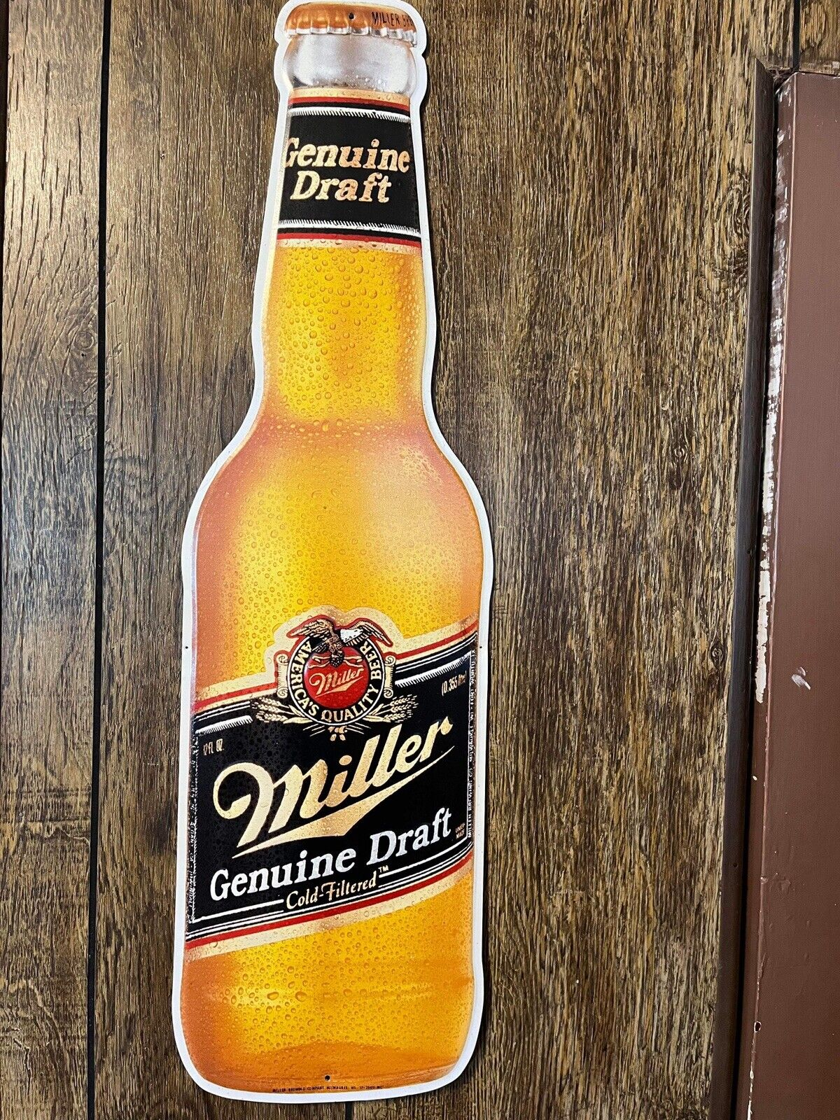 Vintage Miller Genuine Draft Metal Beer Bottle Metal Tin Sign (30